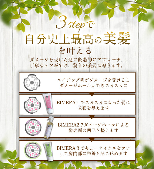 【本格サロンケア】3STEPトリートメントBIMERA 2