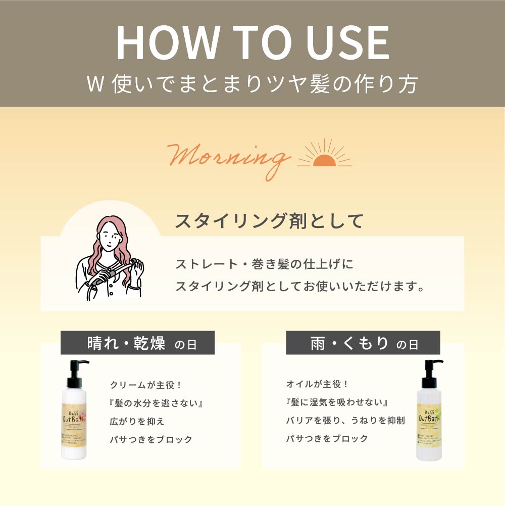 Raffiアウトバス洗い流さないトリートメント（ クリーム & オイル ）2点セット150ml