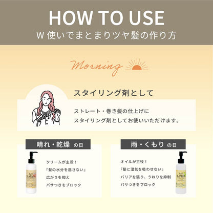 Raffiアウトバス洗い流さないトリートメント（ クリーム & オイル ）2点セット150ml